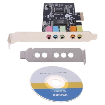 

PCI-E Audio Digital Sound Card 5.1 Solid Capacitors CMI8738 Chipset + Barrier Drop Shipping