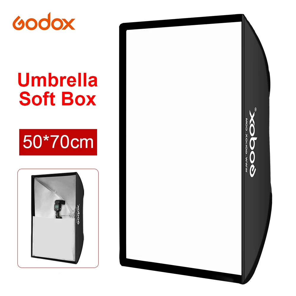 

Godox 50cm*70cm / 20"x28" Rectangular Umbrella Softbox With Bowens Mount Speedring For Speedlite Photo Strobe Studio