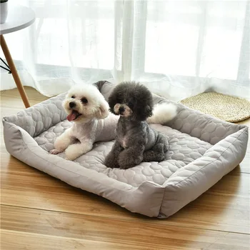 

2020 Summer Cool Fabric Pet Dog Cat Bed soft Cushion Mat Non-slip Bottom Pet House For Chihuahua Puppy Medium Large Dog