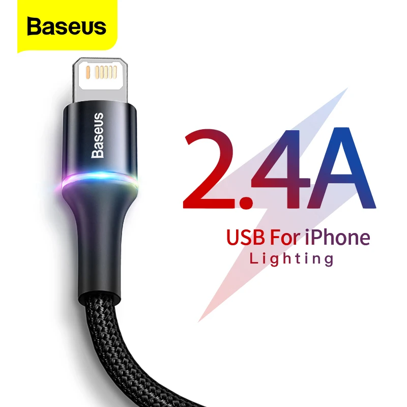 Baseus kabel USB dla iPhone 11 Pro Xr X 2.4A szybkie ładowanie kabel telefonu komórkowego dla iPhone 12 Mini Pro Max 8 7plus iPad przewód