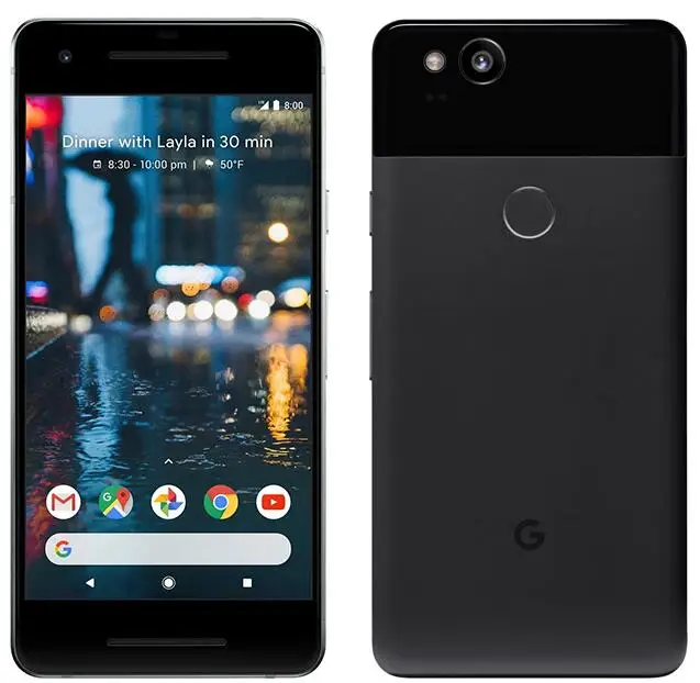 Черный Google Pixel 2,,, 5,0 дюймов, четыре ядра, 4 Гб ОЗУ, 64 ГБ/128 ГБ, Snapdragon 835, одна SIM, 12 МП, Android, разблокированный мобильный телефон - Цвет: Черный