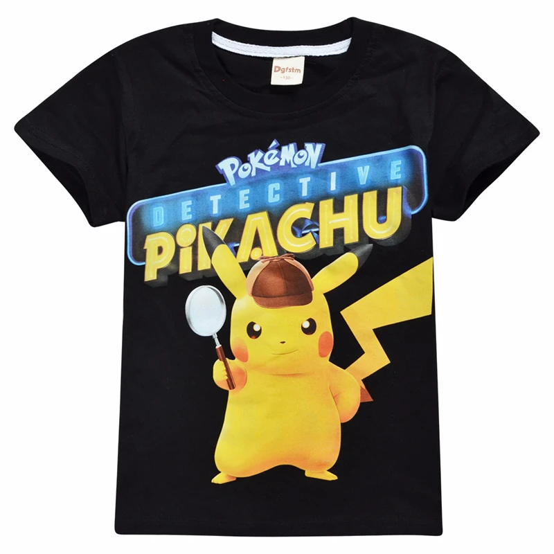 

Children Summer Pokemon T-shirts Boys Girls Pokemon Go Pikachu Cartoon Printed Cotton Short Sleeves T-shirts Kids Birthday Gifts