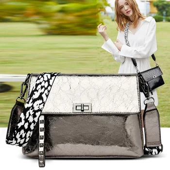 

Wide Strap Women Shoulder Bag Zebra Pattern PU Handbag for Evening Party сумка женская Purse