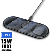 

3 in 1 Qi Wireless Charger For Apple Watch 5 4 3 2 For Airpods 2 Pro 15W Fast Charging Pad For iPhone 11 Pro Max XS XR 8 Plus