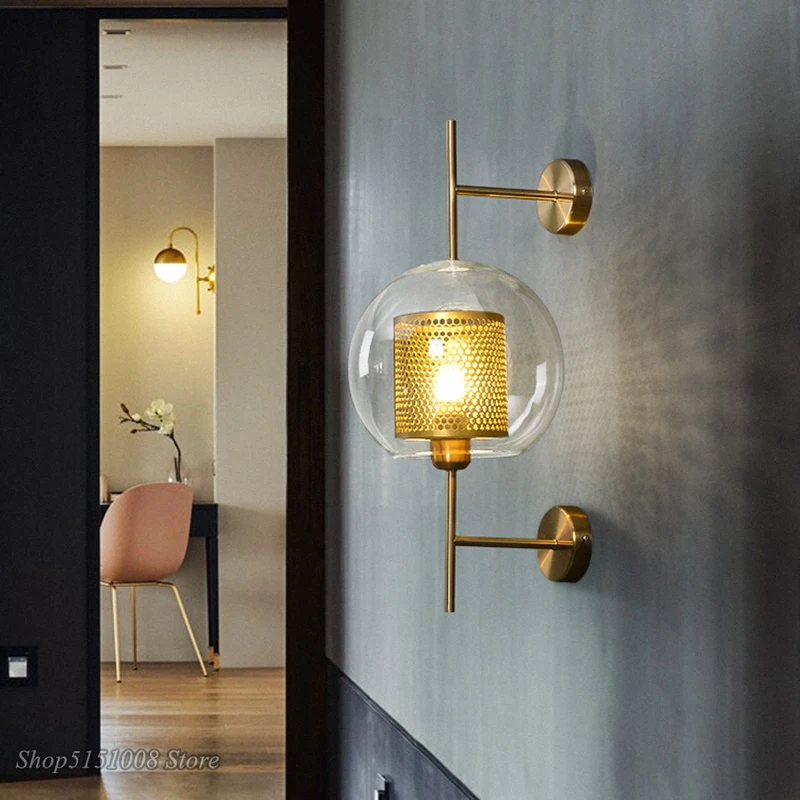 Post Modern Wall Lamp Loft Led Glass Wall Sconce Dining Room Industrial Decor Kitchen Loft Wall Light Fixtures Wall Luminaria