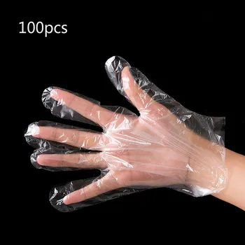 

100Pcs Disposable Gloves One-off Plastic Glove Disposable Eco-friendly Food Gloves for Kitchen Fruit Vegetable Cleaning Gloves