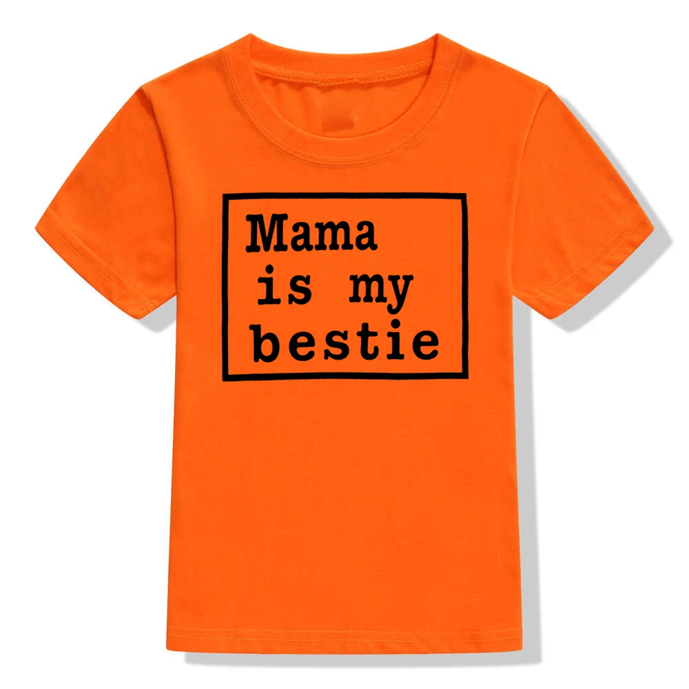 51Z4-KSTOG- Mama Is My Bestie/Детская футболка с принтом модная футболка для маленьких мальчиков и девочек детские повседневные футболки с буквами и короткими рукавами - Цвет: 51Z4-KSTOG-