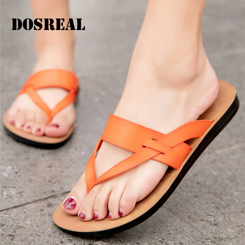 

Dosreal Women's Fashion Slippers Summer Girl Clip Toe Sandals Casual Ladies Beach Shoes Woman Flip Flops Female Flat Shoes