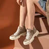 BeauToday Casual Sneakers Women Suede Leather Round Toe Lace-Free High Top Ladies Retro fashion Flat Shoes Handmade 29575 ► Photo 3/6