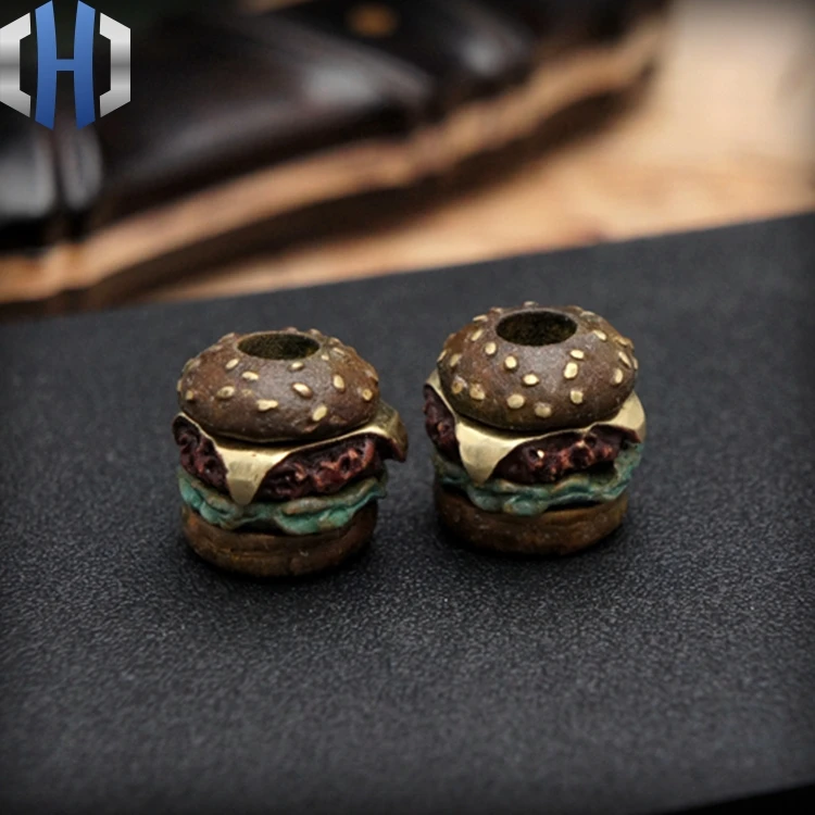 

Original American Hamburger Multilayer Knife Paracord Beads EDC Personalized Handmade DIY Umbrella Rope Outdoor Pendant