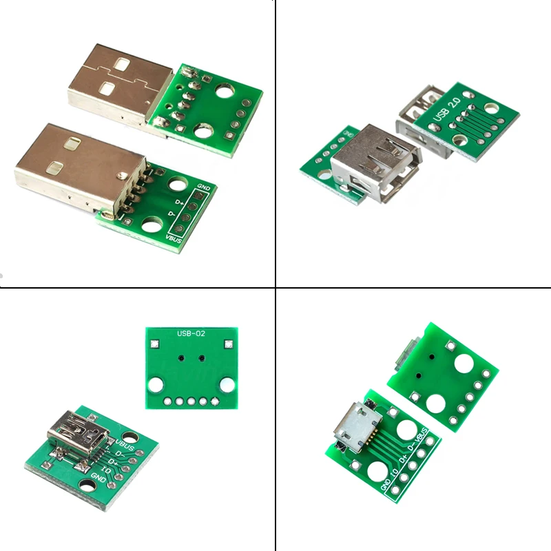 

5PCS DIY Male Connector / MINI MICRO USB to DIP Adapter 2.54mm 5pin Female Connector KIT