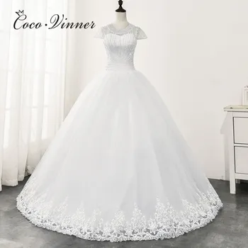 

Short Cap Sleeve Pearls Beading Wedding Dress 2020 Africa New Design Sheer Neck Elegant Pure White Wedding Dresses WX0165