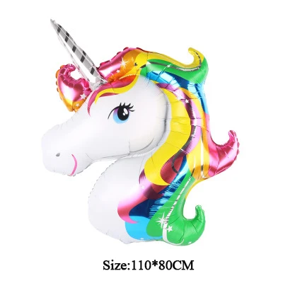 Large unicorn 2 1 шт. 57*58 см розовый маленький воздушный шар Лошадь Единорог гелиевый воздушный шар покрытый фольгой детские игрушки свадьба день рождения животные вечерние принадлежности для декора - Цвет: Large unicorn 2