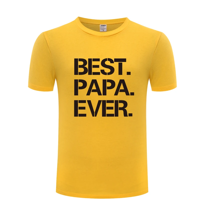 Best Papa никогда не Творческий Fathers Day Gift», «Для мужчин для повседневных футболок с коротким рукавом Для мужчин короткий рукав с круглым вырезом хлопок Повседневное топы, футболки - Цвет: HUAY HET