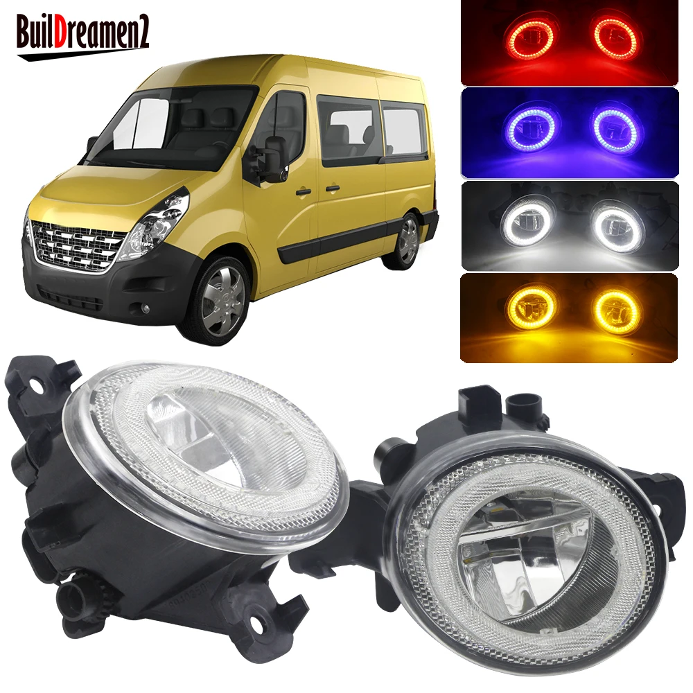 2 Pieces Car LED Angel Eye Fog Light H11 Front Bumper Lamp DRL 4000LM 12V For Renault Master 3/III 2010-2015 | Автомобили и