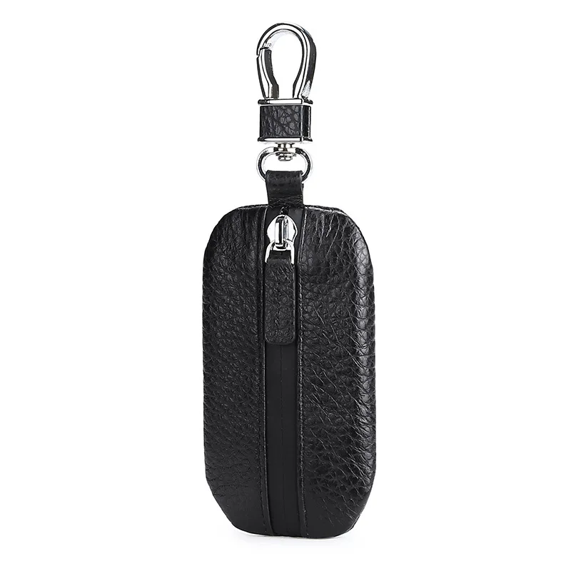 

Genuine Leather universal Key box Real Cowhide Men Car key holder waterproof zipper key organizer High quality thin Key case