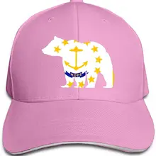 Бейсбольная Кепка унисекс с изображением медведя и флага в форме роде-Айленда Классическая Регулируемая Кепка на липучке