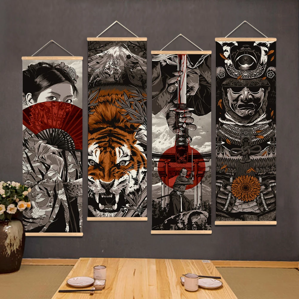 Японский Ukiyoe для HD холст постер картинки гостиной деревянная подвесная Картина