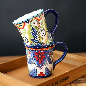 

Hand Painted Milk Mug Tea Cup Ceramic Water Cup Porcelain Drinkware Tableware