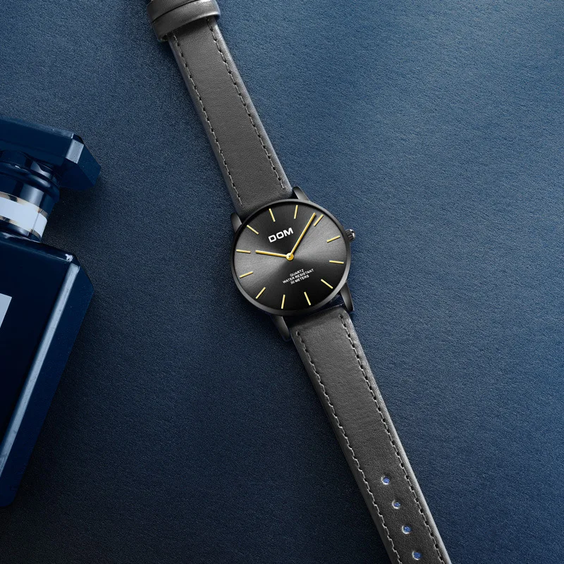 

DOM Genuine Product Douyin Celebrity Style Hot Clean Steel Mesh Belt Simple Waterproof Couples Quartz Watch G-36BL-1MT