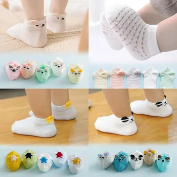 

5Pair / lot New summer thin baby socks cartoon mesh baby foot sock