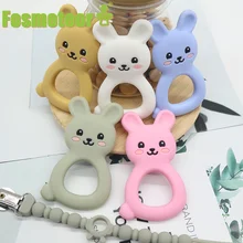 Fosmeteor – anneau de dentition en Silicone sans BPA, fournitures pour mères et enfants, lapin, bâton molaire, jouet, cadeau, 1 pièce 