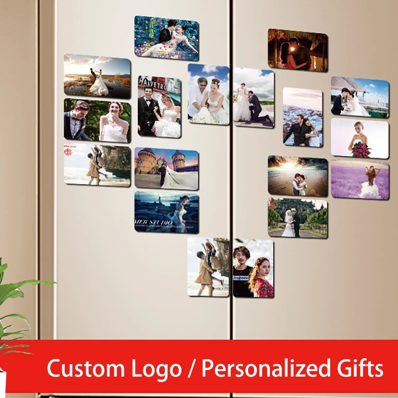 Diy Your Pictures Fridge Shape Refrigerator Sticker Wed Gift