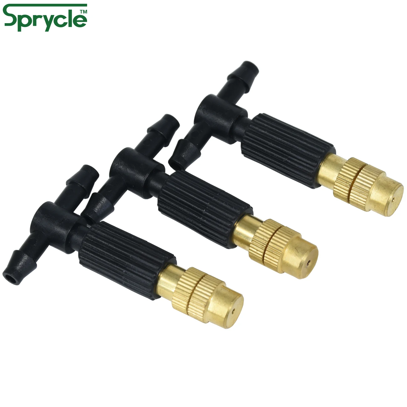 SPRYCLE 5-50m Greenhouse Garden 1/4" Hose Automatic Micro Watering Kit Drip Irrigation System Adjustable Brass Atomizing Nozzle
