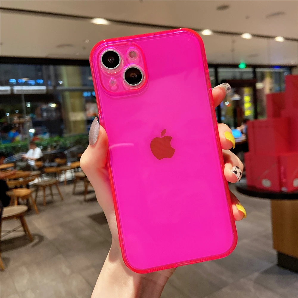 Vibrant Neon Clear Candy Color Silicone Case - Slim & Soft Design