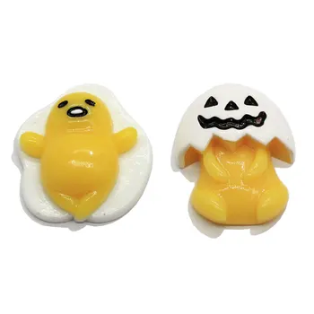 

50/100pcsBulk 24*29MM Resin Flatback Gudetama Cabochons Kawaii Flat Back Resin Cartoon Gudetama Cabs Hair Bow Center Craft DIY