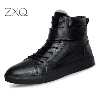 

2019 Casual Leather Boots Genuine Leather Men Shoes Fashion Male Shoes Winter Ankle Boots Male Boots Winter Men Shoes