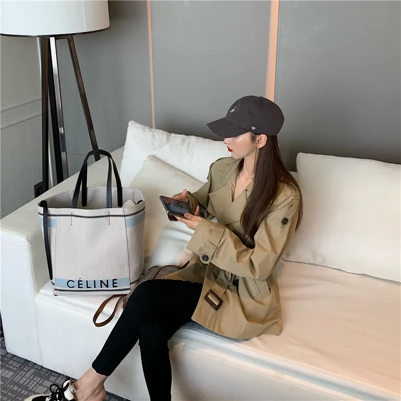 

Photo Shoot 2019 Autumn Clothing New Style Elegant British Style Loose-Fit Versatile Workwear Trench Coat Long Coat Fashion