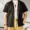 Red Tornado Men Cuban Collar Shirts Retro Plain Short Sleeved Tee Shirts Boxy Fit 3