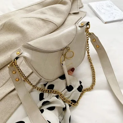 Брендовая дизайнерская сумка через плечо с цепочкой для женщин модная сумка через плечо Шикарная стильная сумка на груди маленькая сумочка и кошелек - Цвет: beige