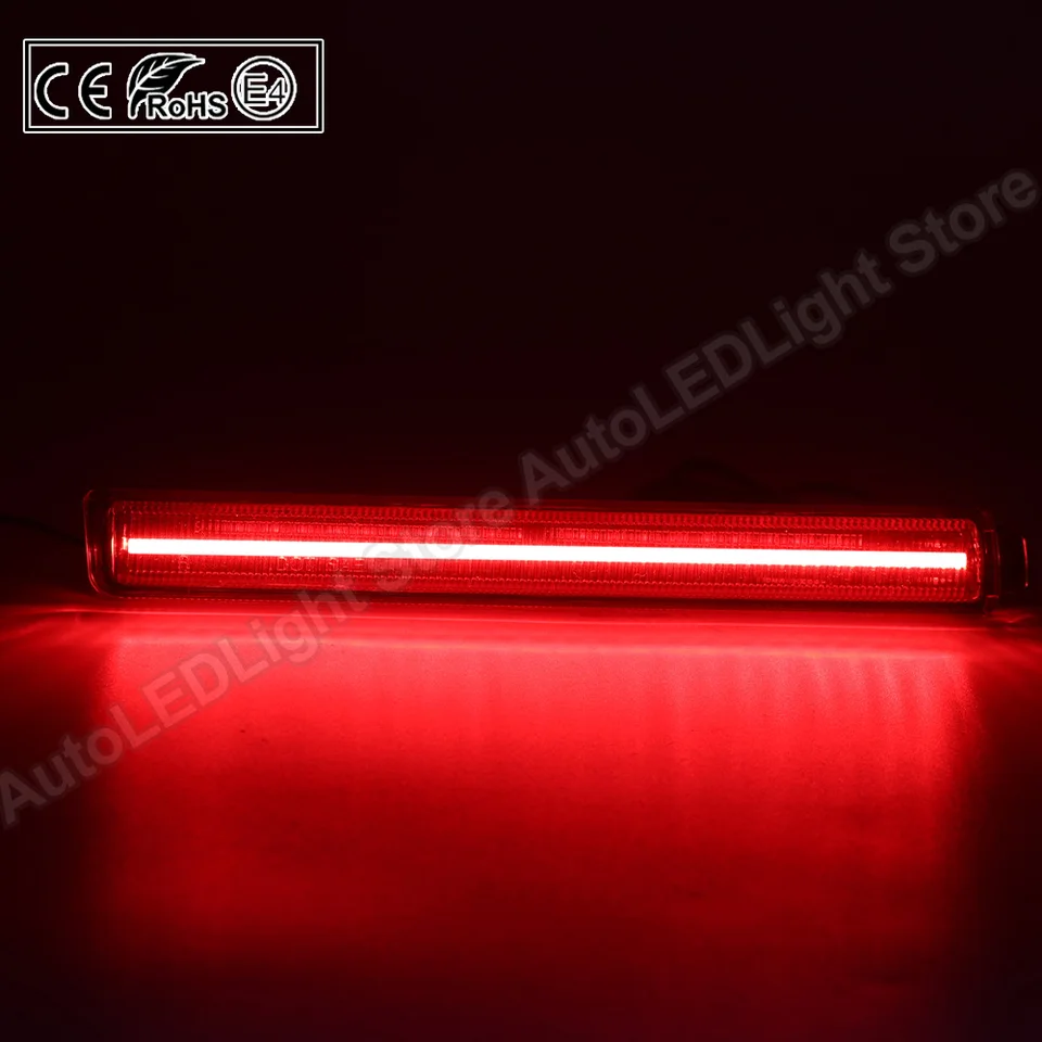 NEWM Smoked Red LED Side Marker Lights For Cadillac CTS / CTS-V 2008-2013 (Rear Pair)