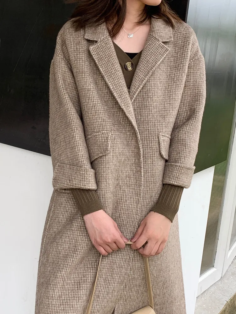 KMETRAM Autumn Winter Coat Women Wool Coat Female Jacket Double Side Woolen Coats Korean Long Jackets Manteau Femme MY4512