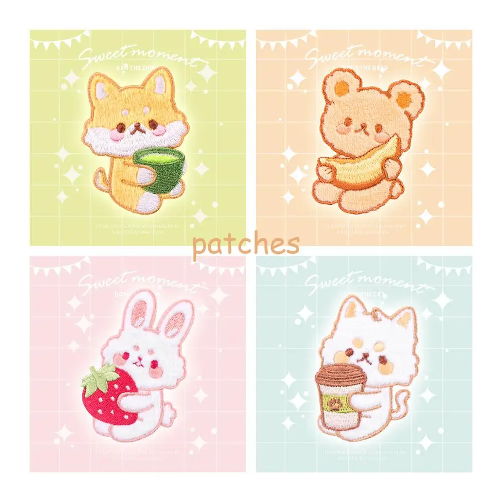 Toppe Patch Animali Carini Per Abbigliamento Ferro Su Ricamo Naszywki Na Ubrania Toppe Vestiti Ecusson A Coudre Autoadesivo Swe
