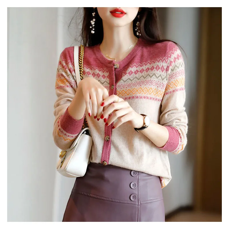 

Women's Plus Size Sweaters Knit Shirt 2020 Winter Knitted Woollen Button Splicing Jumper Ladies Skinny Cardigan Jerseys Sweater