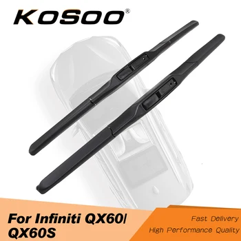 

KOSOO For Infiniti QX60/QX60S 26"+17" 2014 2015 2016 Car Windscreen Wiper Blades Natural Rubber Exact Fitting Hook Arm Styling