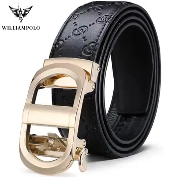 

Men's Belt Business Casual Leather Automatic Buckle Belt Medium and Young Belt Gold Luxury Belt Original