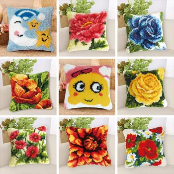 

DIY Knooppakket Knoopkussen Latch Hook Pillow Cover Foamiran For Needlework Latch Hook Cushion Embroidery Cross Stitch