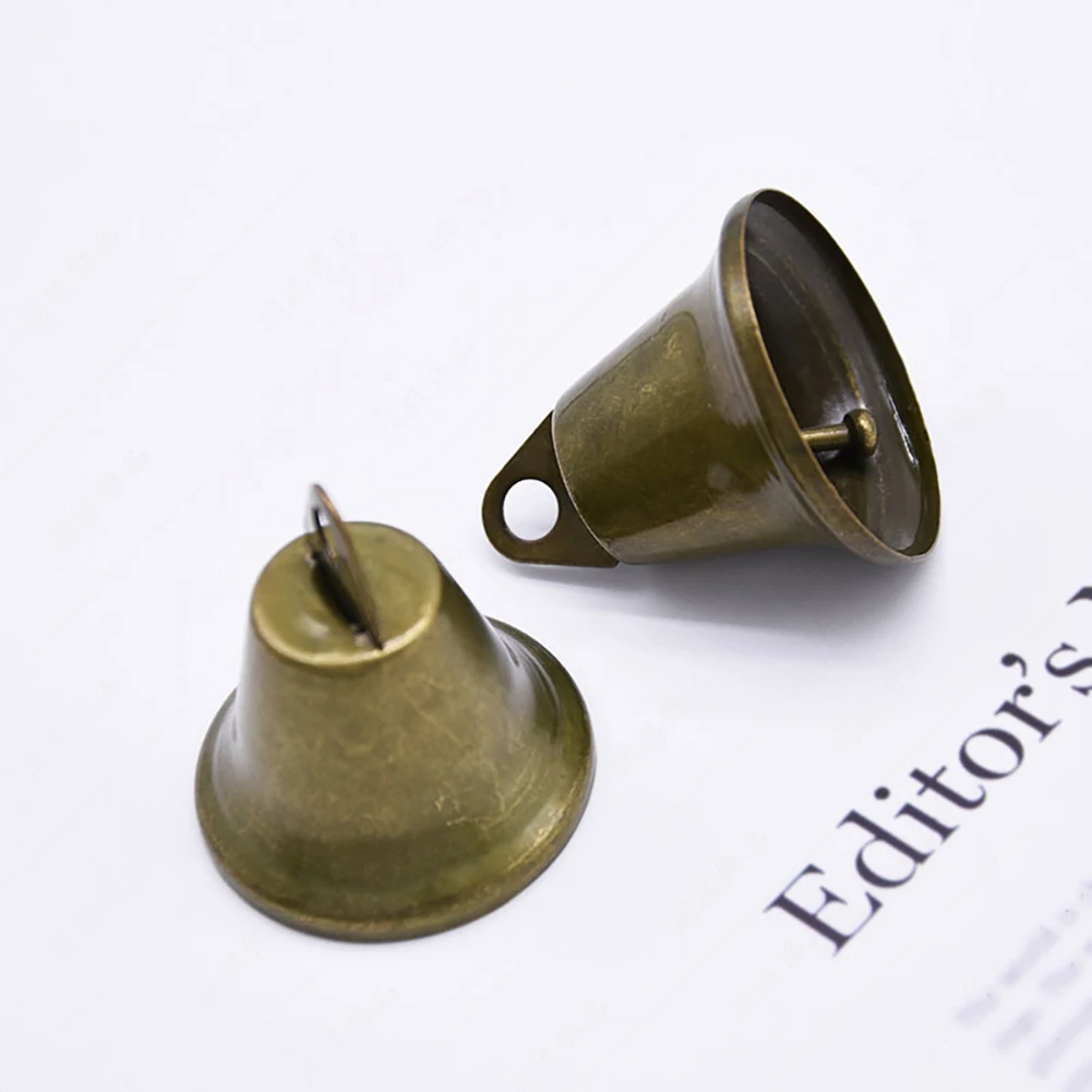 100 Pcs Crafts Christmas Bell Multipurpose Party 38mm DIY Housebreaking Pendant Iron Vintage Hanging Crisp Clear Tree Decoration