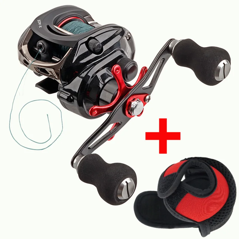 Have Line With Bag JITAI Baitcasting Fishing Катушка Оборудовано с PE 4 Пряди линия 8 кг Сила торможения 14+ 1BBs Качество Ultra Light Wheels Карп приманки рыбалка - Цвет: Have Line With Bag