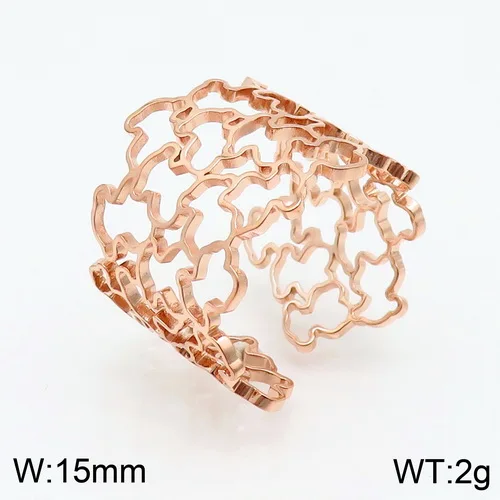 rose gold Титановая сталь милый медвежонок кольцо никогда не выцветает из нержавеющей стали медвежьи кольца новые ювелирные изделия для женщин Подарки роскошный дизайн торговля - Цвет основного камня: rose gold