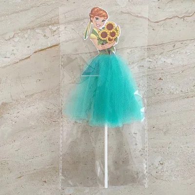 1pcs/Lot Frozen Elsa Anna Princess Cake Cupcake Toppers Cake Flag Girls Birthday Party Decoration Anniversaire Cake Supplies 1pc-Flag12
