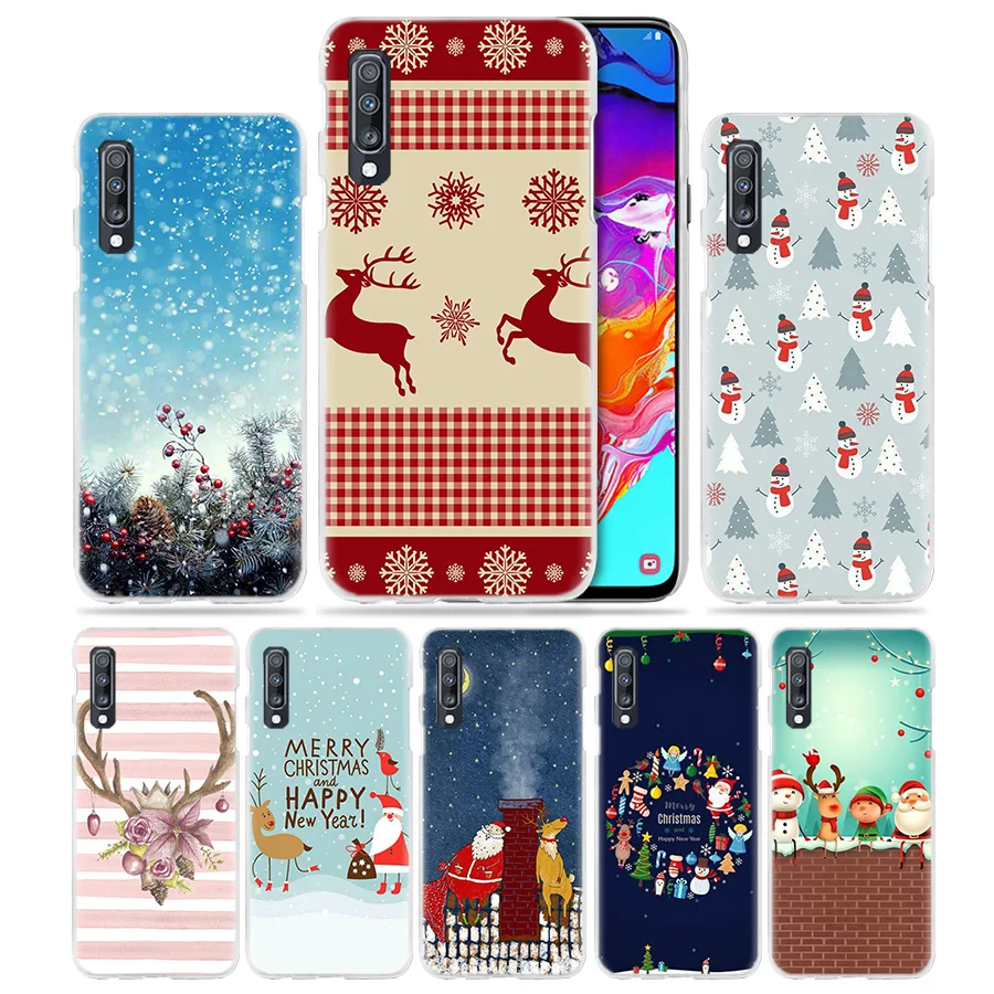 

Merry Christmas Case for Samsung Galaxy A50 A70 A20 A80 A60 A40 A30 A10 S E A20e A8 A6 + A9 A7 2018 Hard Phone Coque Cover