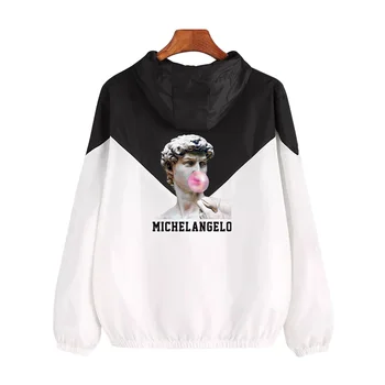 

Michelangelo Stitching Color Fashion Printed Jackets Women/Men Trendy Long Sleeve Trendy Jacket Streetwear Clothes