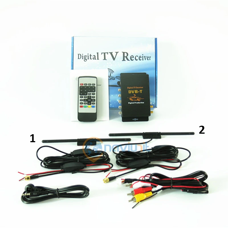 Автомобильный цифровой ТВ-тюнер Naviunit DVB-T HD MPEG-4, две антенны 140-200 км/ч, два чиповых тюнера DVB T BOX