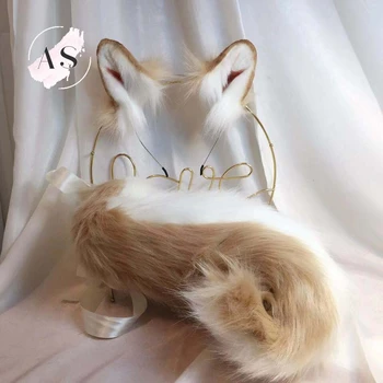 

New Animal Douchai Original Simulation Beast Ear KC Beast Tail Wolf Ear Cat Ear Fox Ear Hairband Custom Cosplay