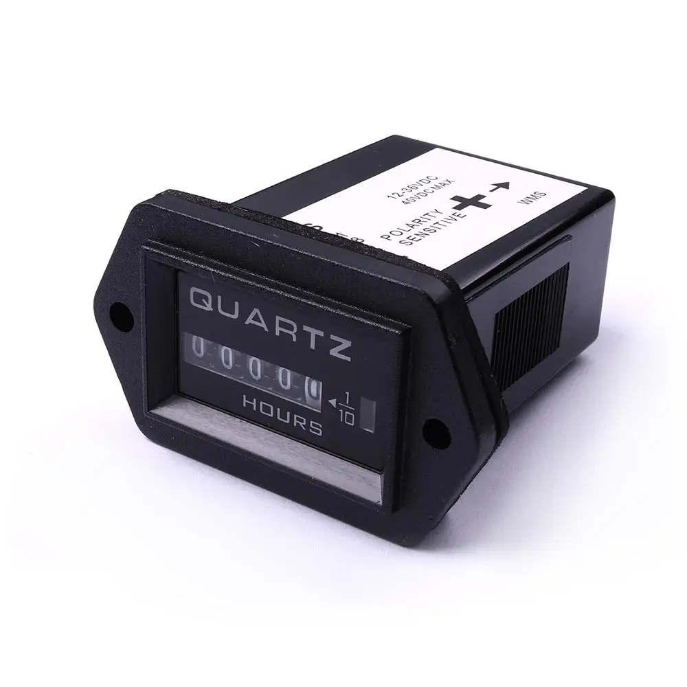 

Black DC12V-36V Generator Sealed Hour Meter Counter Rectangle Meter Easy to Install for Boats Trucks Tractors Cars Hour meter